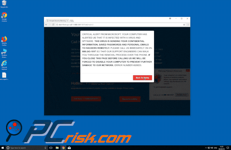 critical alert from microsoft scam appearance variant 2