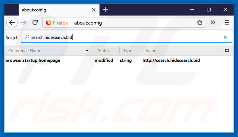 Usuwanie search.hidesearch.bid z domyślnej wyszukiwarki Mozilla Firefox