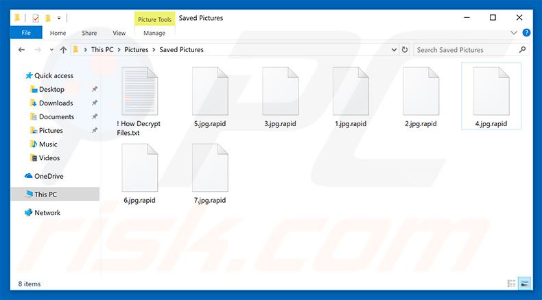 Files encrypted by Rapid