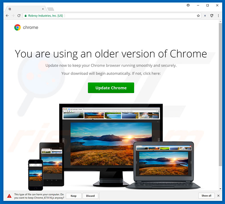 Adware You Are Using An Older Version Of Chrome