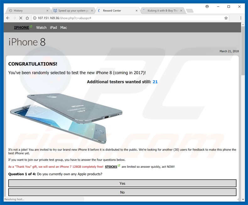 test iphone8 scam