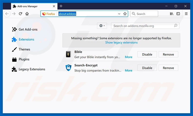 Removing go.deepteep.com related Mozilla Firefox extensions