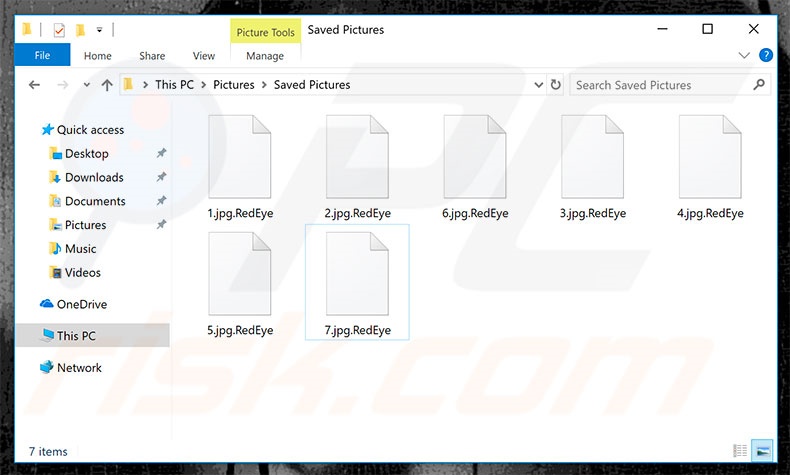 Pliki zaszyfrowane przez ransomware RedEye (.RedEye)