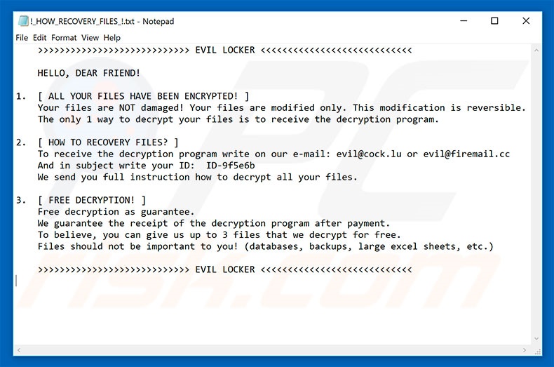 Evil Locker decrypt instructions