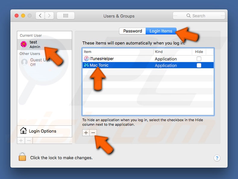 Mac Tonic PUP system preferences