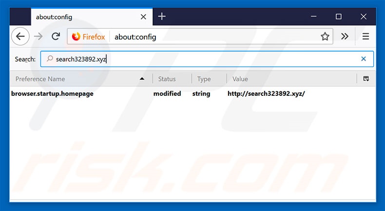 Removing search323892.xyz from Mozilla Firefox default search engine