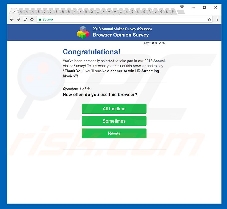 Browser Opinion Survey scam