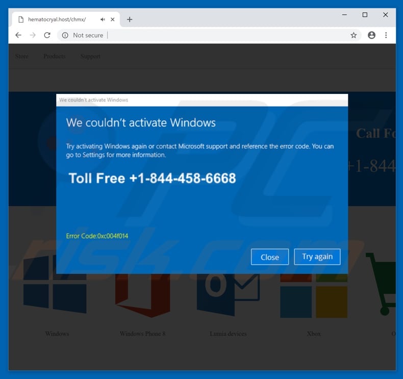 We Couldn't Activate Windows scam