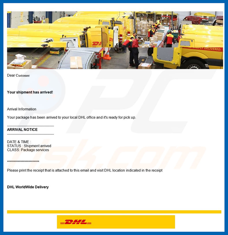 Malware wirusowe DHL Express Email