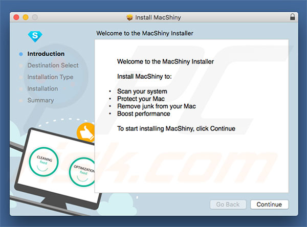 MacShiny installer's setup