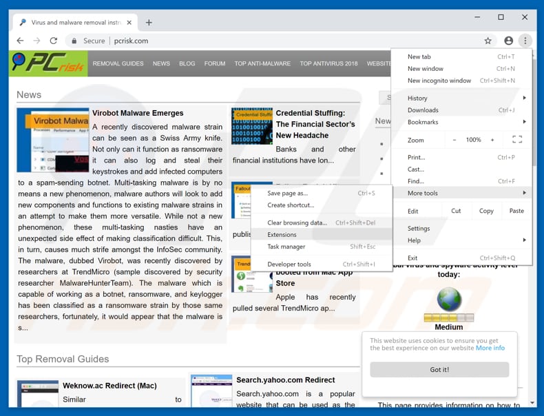 Removing pohs2oom.com  ads from Google Chrome step 1
