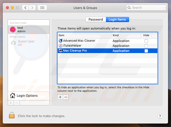 Mac Cleanup Pro PUA system preferences