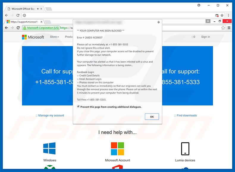 Fake error distributing Ramnit