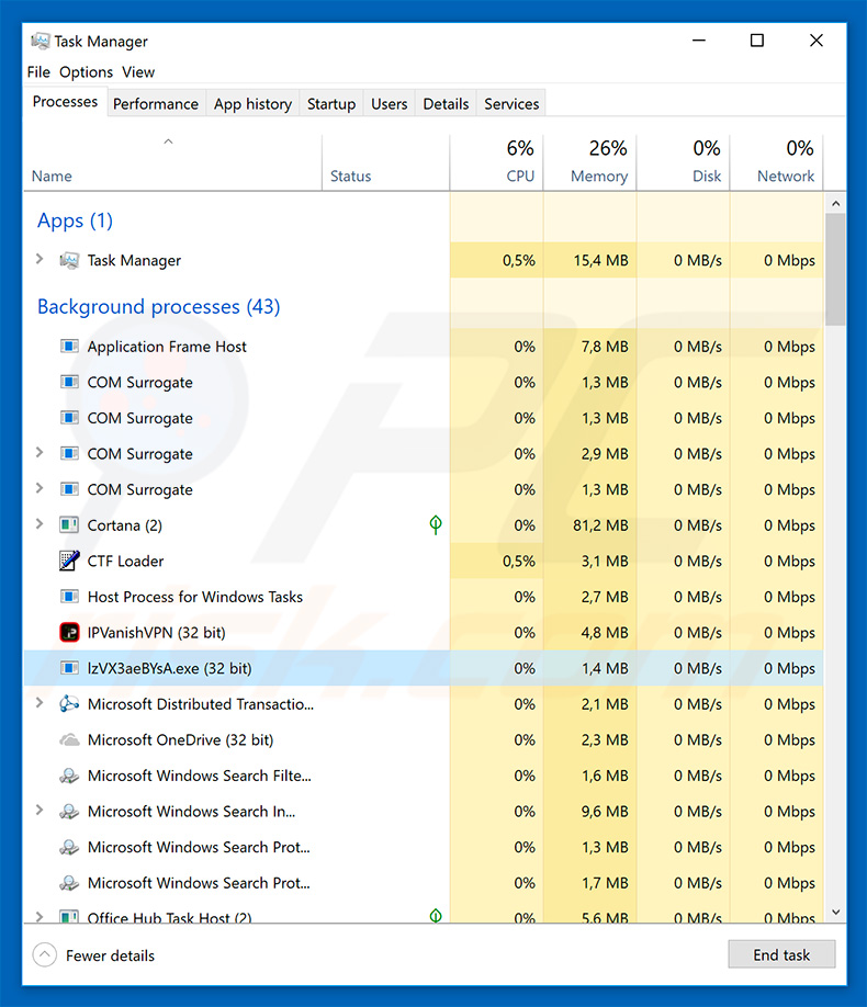 christmas greetings email virus lzVX3aeBYsA.exe malicious process in Task Manager