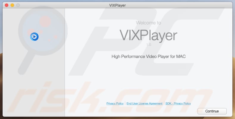 Delusive installer used to promote VixPlayer