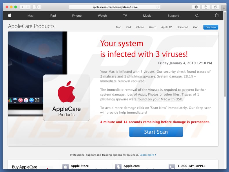 Oszustwo Your System Is Infected With 3 Viruses!