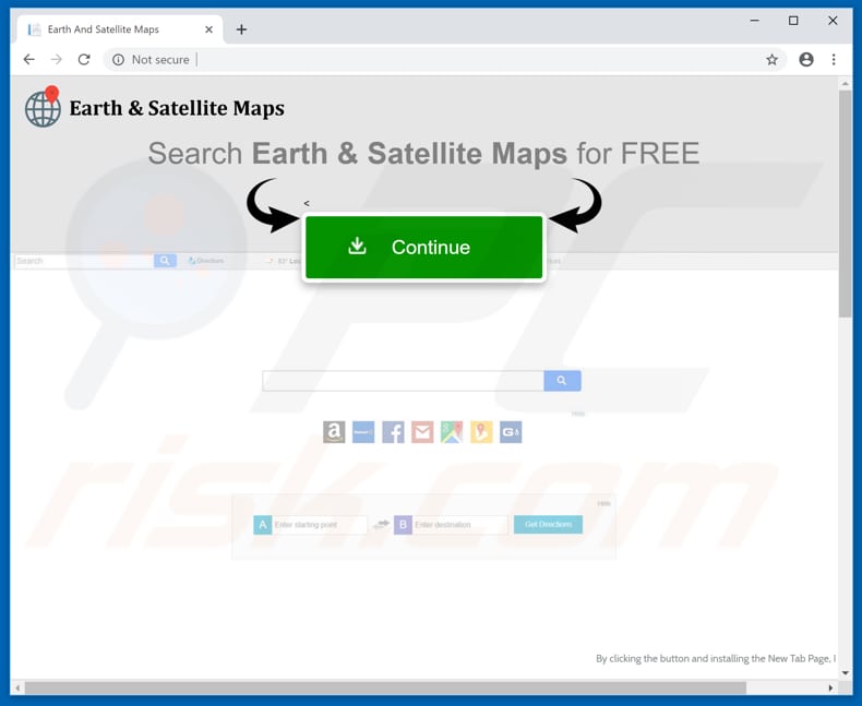 Website used to promote Earth And Satellite Maps browser hijacker