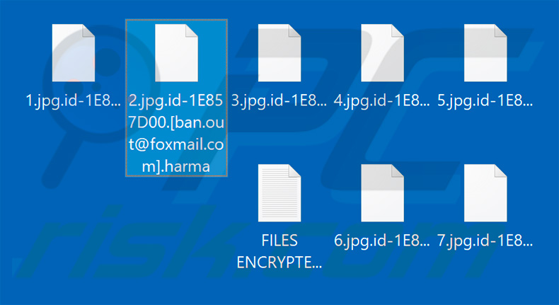 Files encrypted by Harma