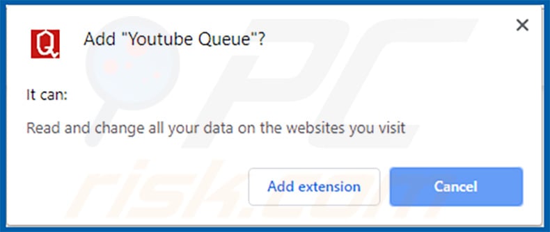 Youtube Queue extension warning