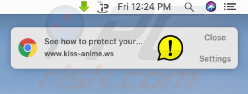 kissanime displays push notification