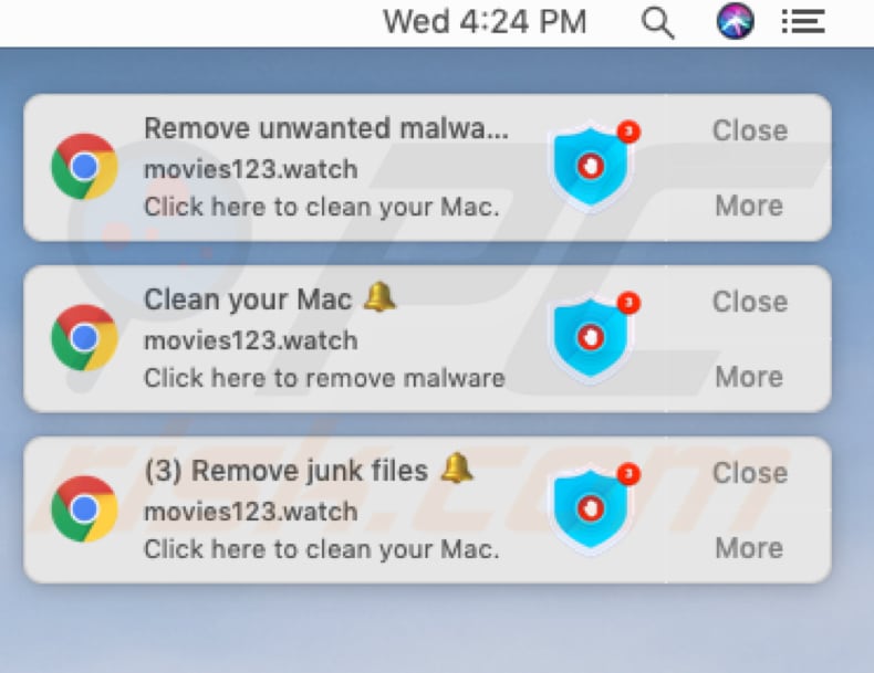 questionable websites show notifications pushing unwanted applications