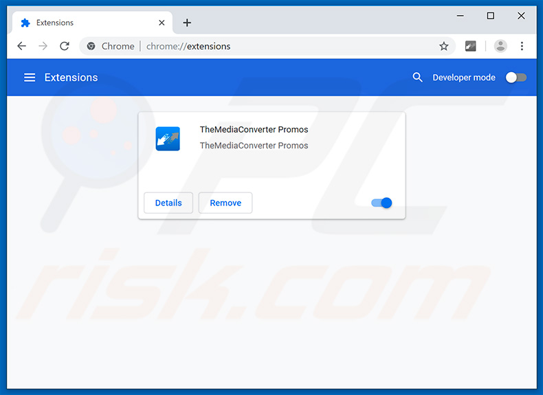 Removing TheMediaConverter Promos ads from Google Chrome step 2