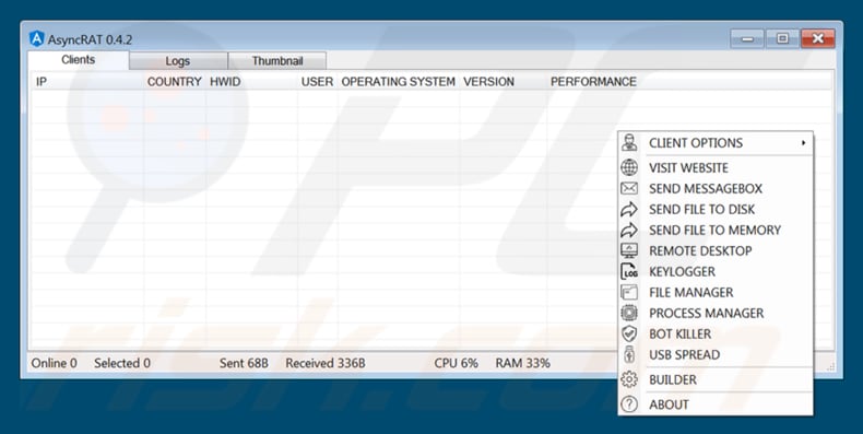 AsyncRAT control panel