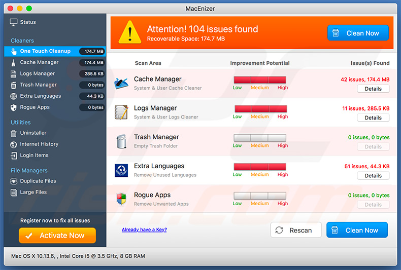 Second variant of MacEnizer unwanted application