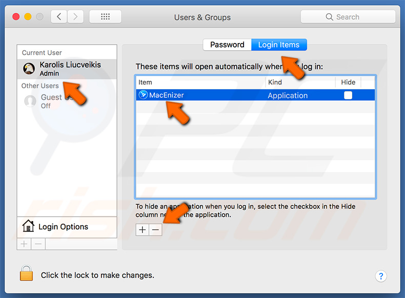 MacEnizer PUA system preferences