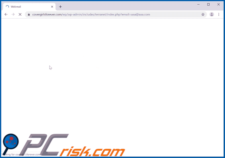 Wygląd strony wyłudzającej dane logowania e-mail gif