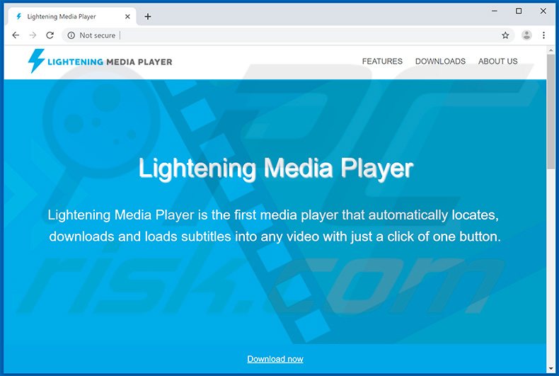 Witryna adware Lightening Media Player