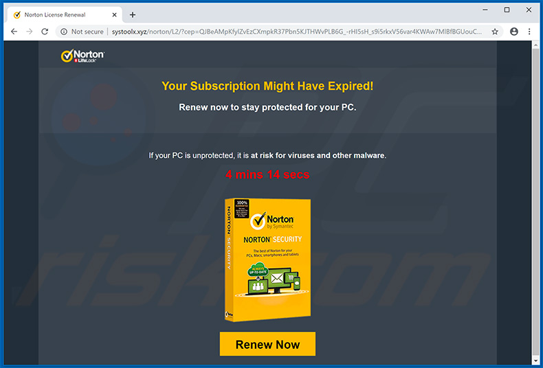 Drugi wariant Norton subscription has expired today