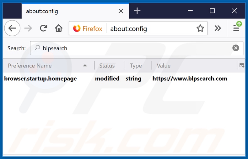 Removing blpsearch.com from Mozilla Firefox default search engine