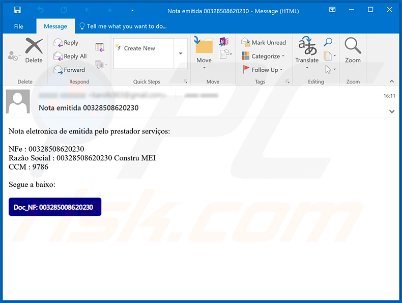 Casbaneiro (Metamorfo) trojan-spreading email spam campaign