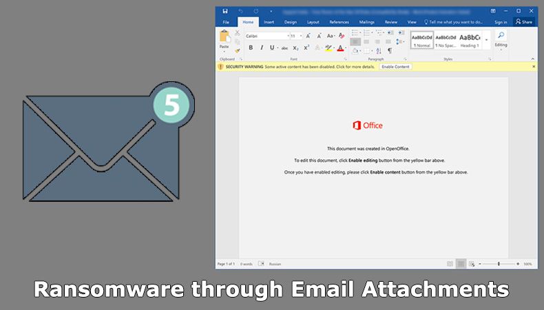 Ransomware poprzez załączniki poczty elektronicznej