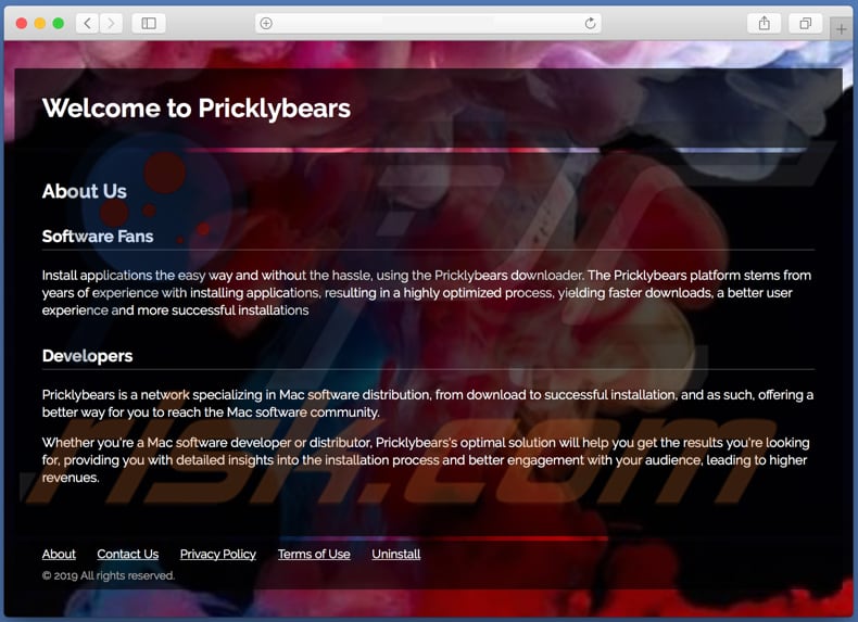 Dubious website used to promote search.pricklybears.com