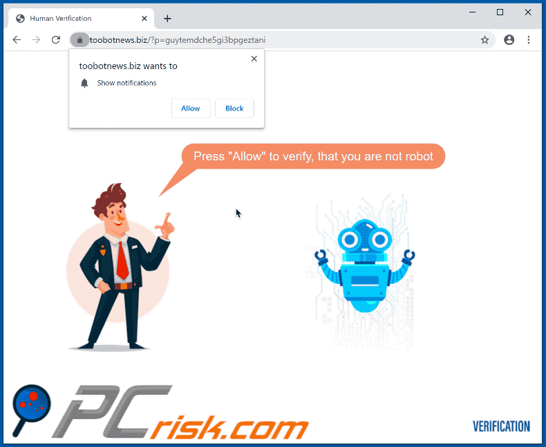 toobotnews[.]biz pop-up website appearance
