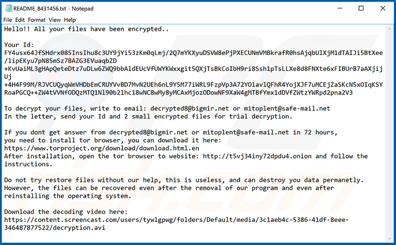 Zaktualizowany plik tekstowy ransomware BLACKOUT