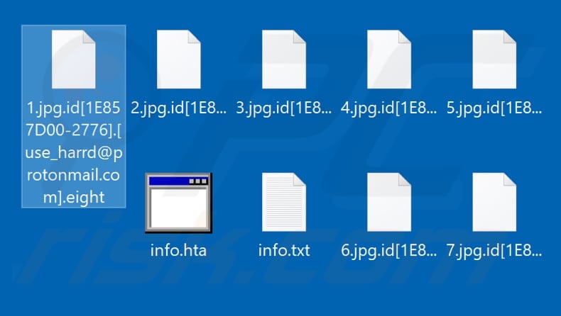 Pliki zaszyfrowane przez ransomware Eight (rozszerzenie .eight)