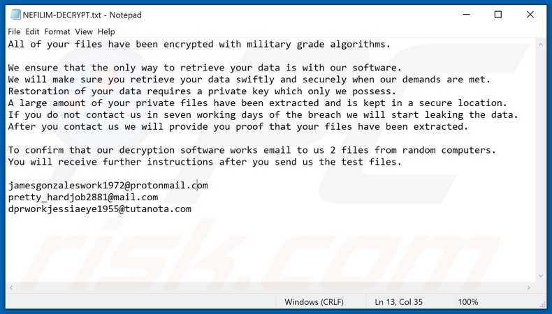 NEFILIM decrypt instructions (NEFILIM-DECRYPT.txt)