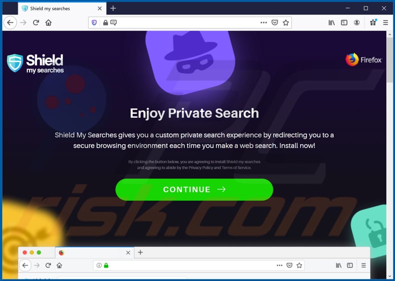 shield my searches browser hijacker promoter on firefox