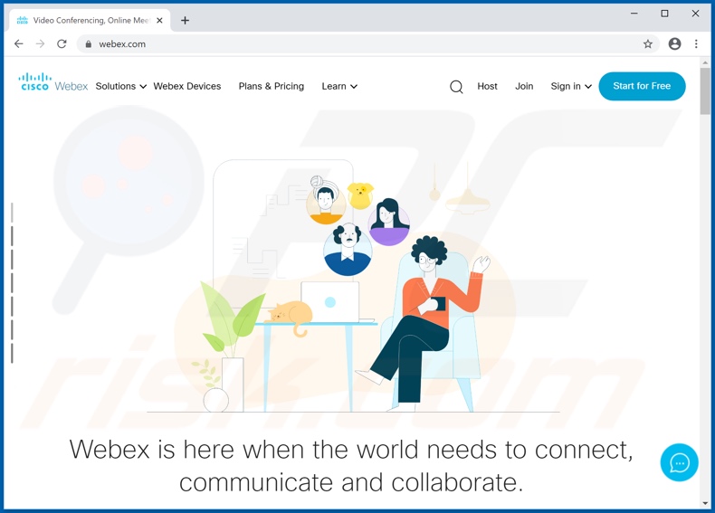 Wygląd prawdziwej witryny Cisco WebEx