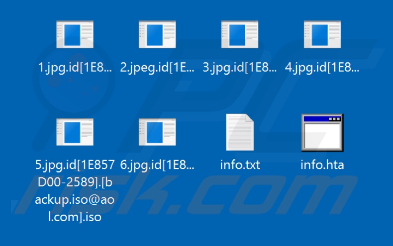Files encrypted by .iso (Phobos) ransomware (.iso extension)
