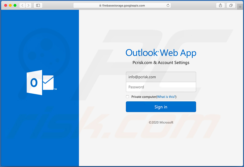 E-mail phishingowy zaprojektowany do zbierania kont Microsoft Outlook