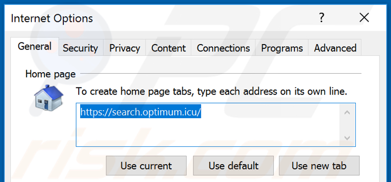 Removing unwanted address from Internet Explorer homepage