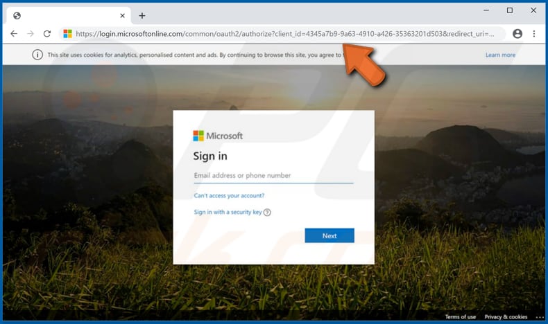 Strona logowania Microsoft używana do udzielania nieuczciwej aplikacji pozwolenia na dostęp do danych