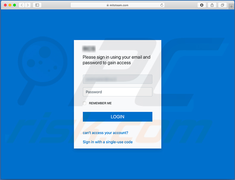 mitoteam.com - witryna wykradająca dane logowania e-mail