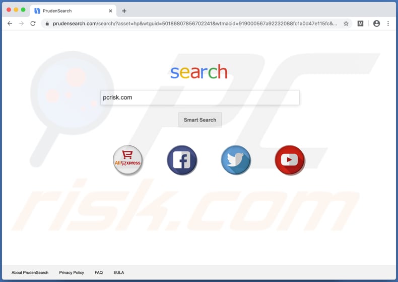 prudensearch.com browser hijacker on a Mac computer
