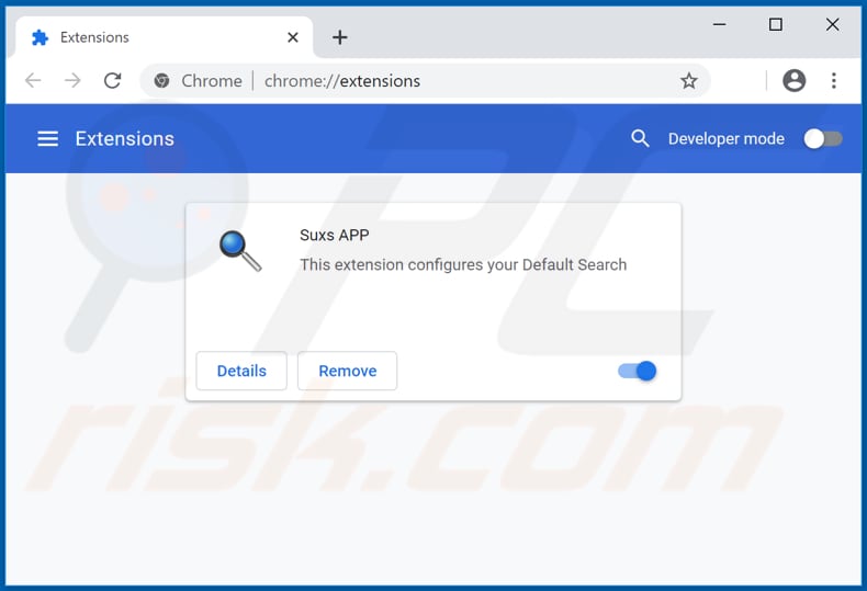 Removing searchred01.xyz related Google Chrome extensions