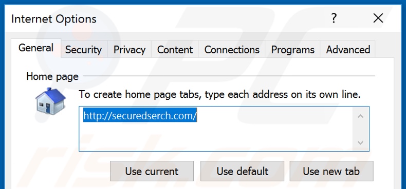 Usuwanie securedserch.com ze strony domowej Internet Explorer